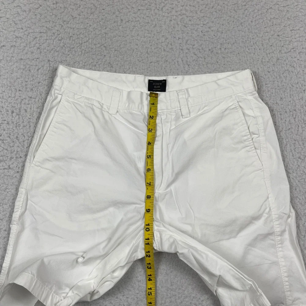 J Crew Chino Shorts Mens 31 White Club 9 Inch Inseam Preppy Coastal Summer